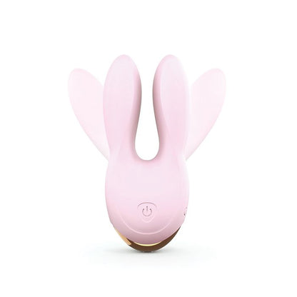 Love to Love Hear Me baby pink clitoral stimulator and vibrator with flexible bunny ears on white background