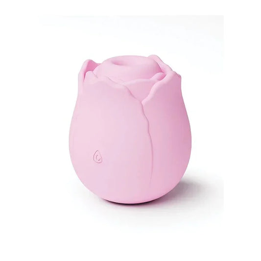 Pink Rose Toy Inya clitoral sucker vibrator displayed on a white background, featuring delicate cherry blossom color