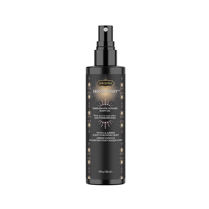 Kama Sutra Sex Magnet Pheromone Body Spray Vanilla Amber scent 4 fl oz on white background

