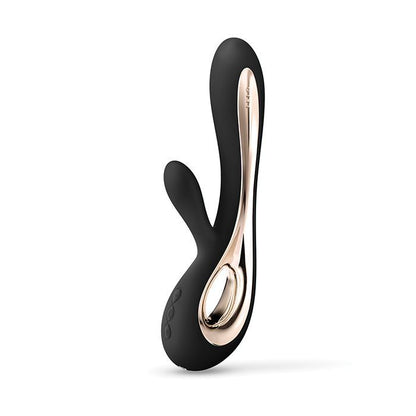 LELO Soraya 2 luxury black rabbit vibrator with flexible arm - ISO 3533 certified dual-action pleasure
