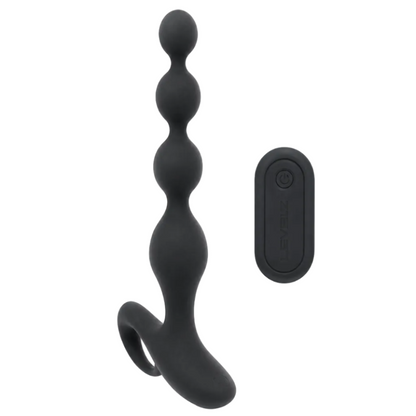 Levelz remote-control vibrating anal beads with wireless remote in black