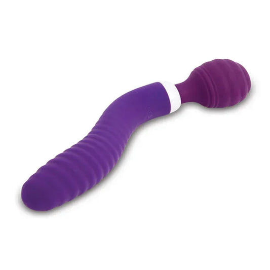 Close-up of the textured silicone head and tapered end for G-spot play of the Nu-Sensuelle Lolly fliexible wand