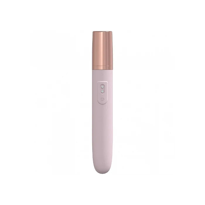 Pink LoveLine The Traveler rechargeable mini vibrator with lubricant dispenser cap closed