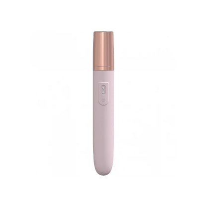 Pink LoveLine The Traveler rechargeable mini vibrator with lubricant dispenser cap closed