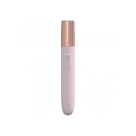Pink LoveLine The Traveler rechargeable mini vibrator with lubricant dispenser cap closed