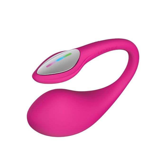 Close-up of Lovense Lush 4 g-spot vibrator silicone surface and LED light