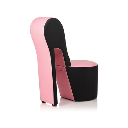 Side view of the Master Series Stiletto Chair highlighting its sleek eucalyptus wood frame and contoured shape.