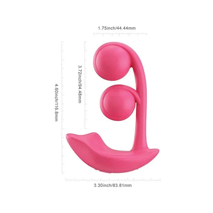 Melody twin vibrating spheres dimensions highlighting insertable length and diameter