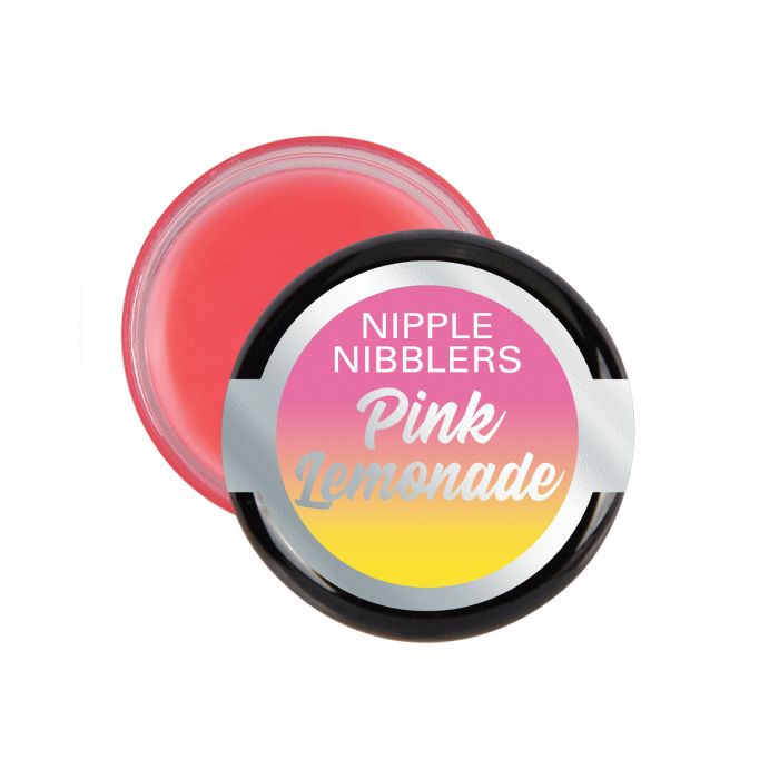 Pink Lemonade flavor Nipple Nibblers lip and nip balm in a 3-gram jar for intimate care