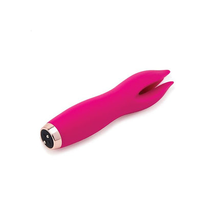 Nu Sensuelle Tulip rechargeable silicone clitoral vibrator in pink with ergonomic tulip-shaped stimulation tip