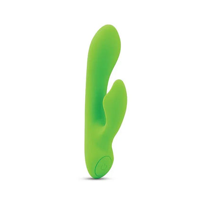 Nu Sensuelle Nubii Jolie Mini Rabbit vibrator in lime green with warming feature for G-spot and clitoral stimulation