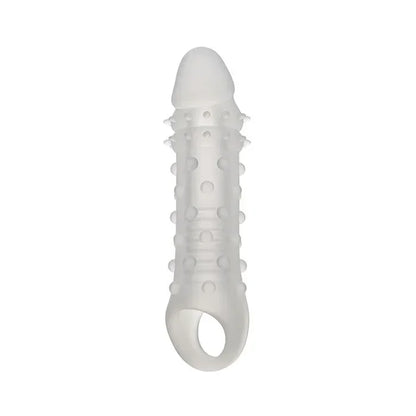 Textured Liquid Silicone Penis Extender 7.5 inch by CalExotics on white background