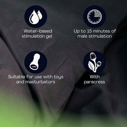 pjur MAN LUST water-based male stimulation gel features with paracress, up to 15 minutes of stimulation, and toy compatibility