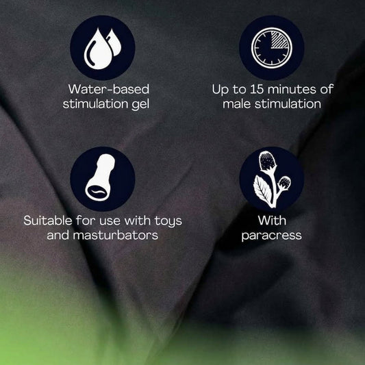 pjur MAN LUST water-based male stimulation gel features with paracress, up to 15 minutes of stimulation, and toy compatibility