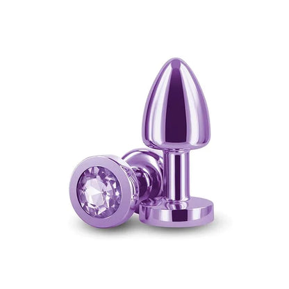 Rear Assets Petite Anal Plug purple jewel base tapered aluminum for beginner anal play