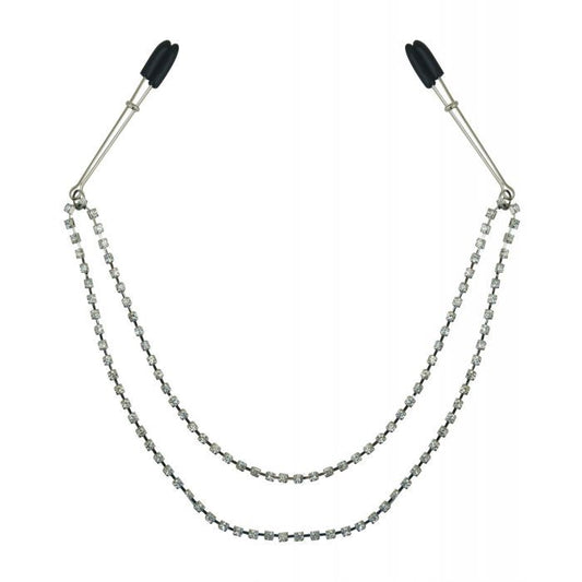 Rhinestone Nip Clips - Double Strand - The Flirtation Station