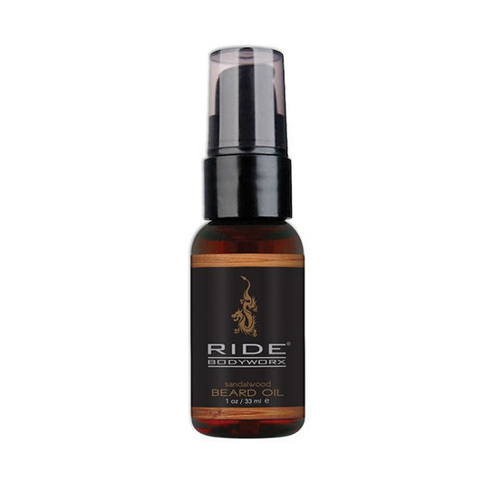  Sliquid Ride Bodyworx beard oil to a well-groomed beard, highlighting hydration and softness