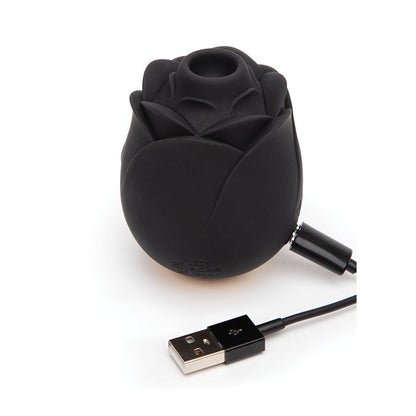 Rose Fifty Shades of Grey Hearts & Flowers stimulator connected to magnetic USB charger