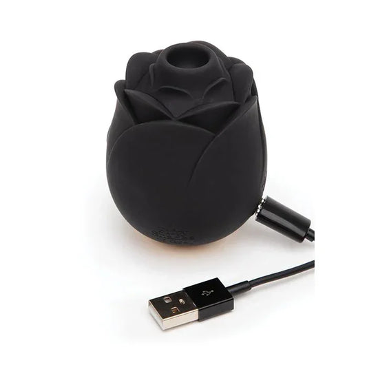 Rechargeable Fifty Shades of Grey Hearts & Flowers Rose with magnetic USB charger attached
