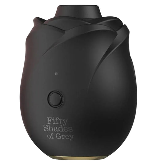 Fifty Shades of Grey Black Rose 2.0 black silicone clitoral suction stimulator front view