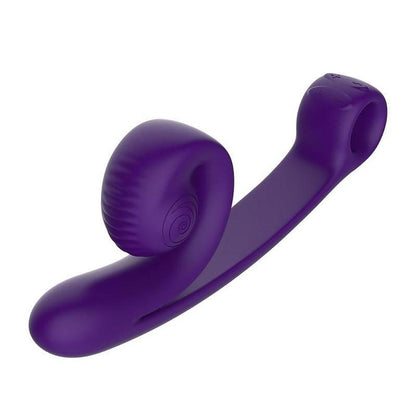 SVibe Snail Curve purple vibrator close view of textured spiral clitoral stimulator