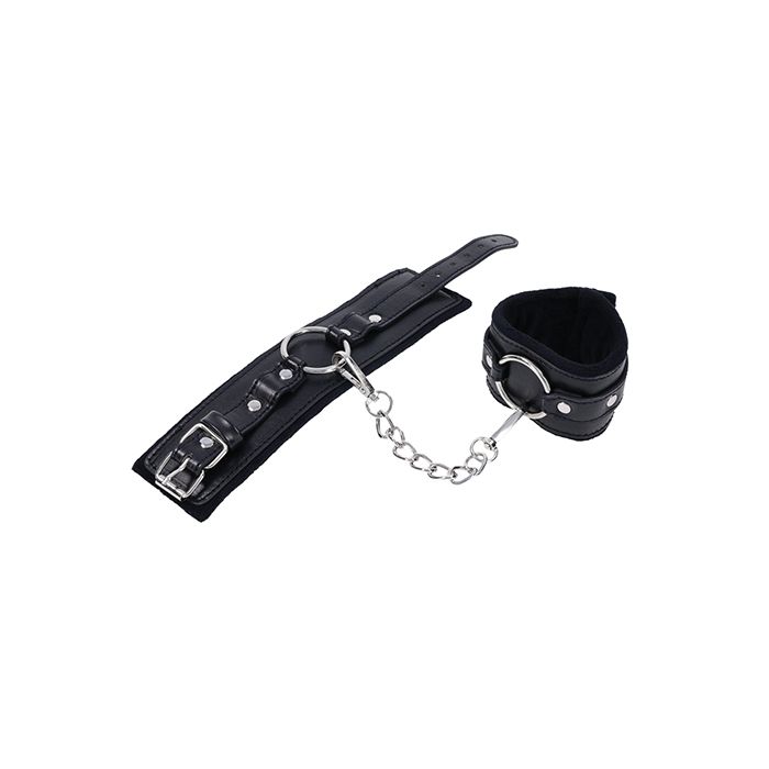 Sportsheets Shadow Handcuffs with adjustable vegan leather wrist cuffs and detachable metal chain