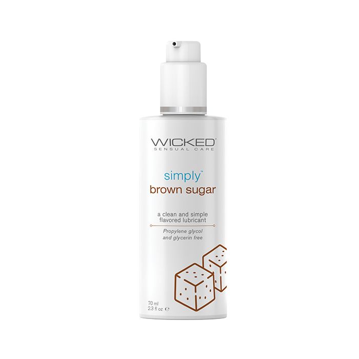 Simply Flavored Water-based Lubricant bottle in Brown Sugar flavor