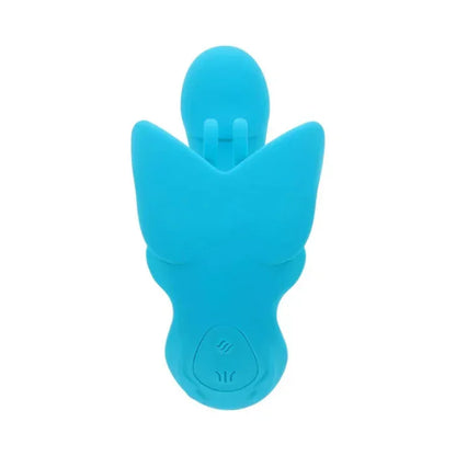 Close‑up of Evolved Spread Your Wings vibrator showing flexible butterfly wings and textured base controls for G‑spot and clitoral stimulation.