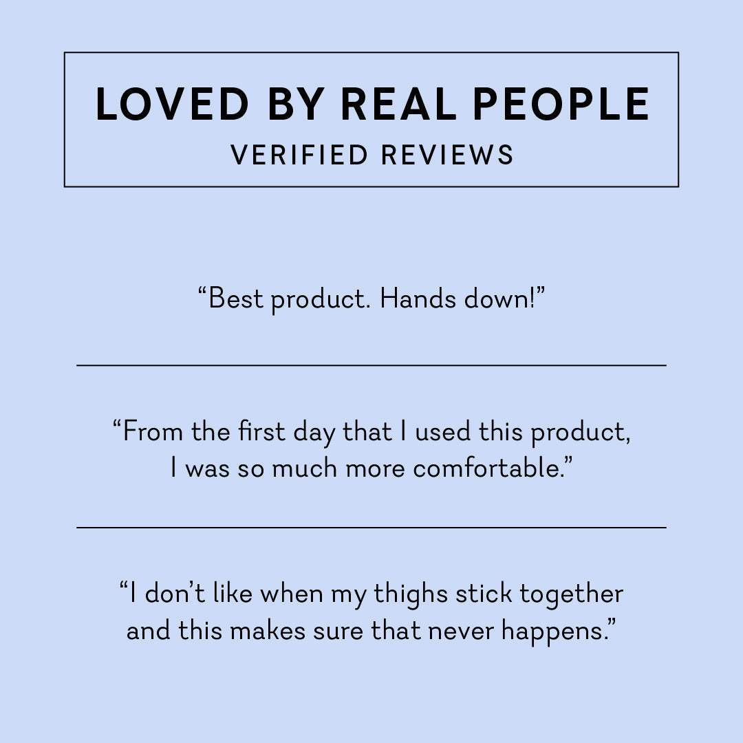 Coochy Sweat Defense customer reviews - best anti-chafing product, provides comfort from first use, prevents thighs from sticking together