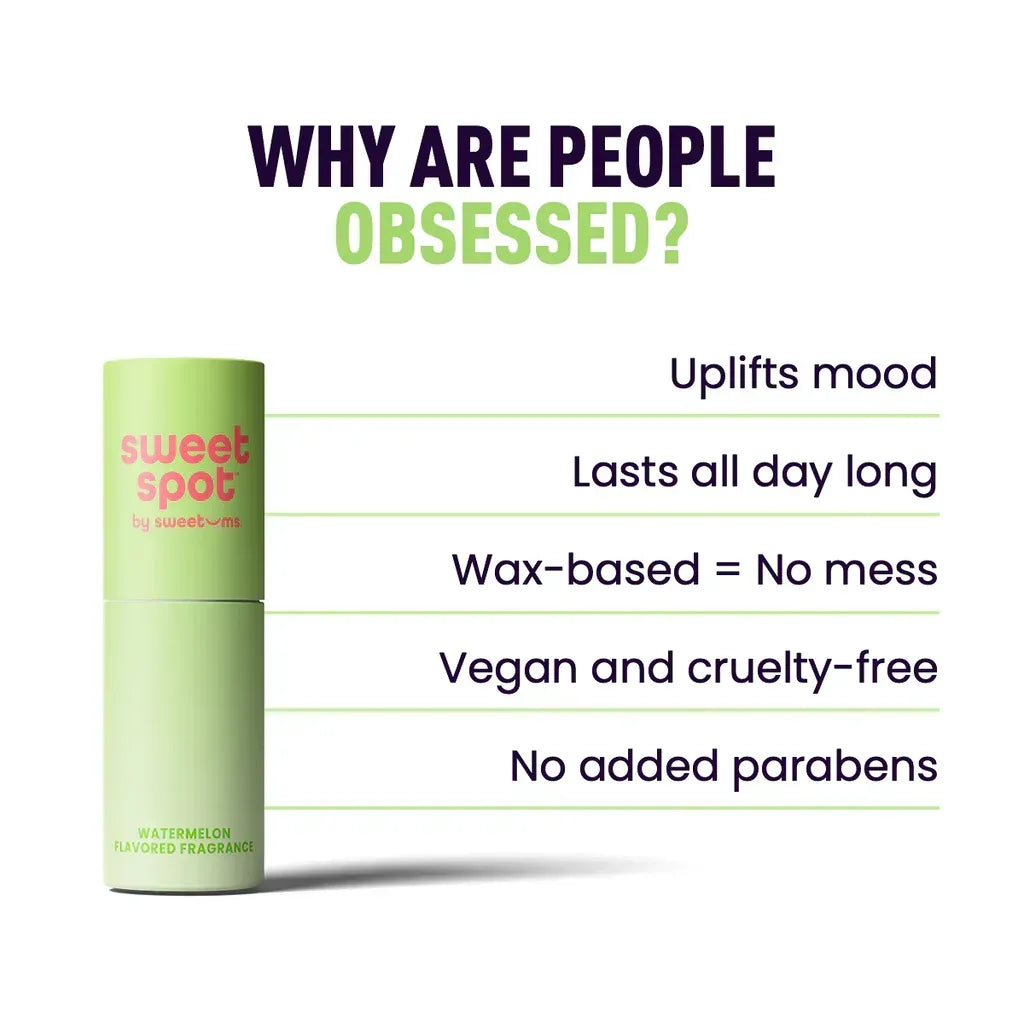 Sweet Spot Watermelon fragrance - Obsessed tagline with product packaging
