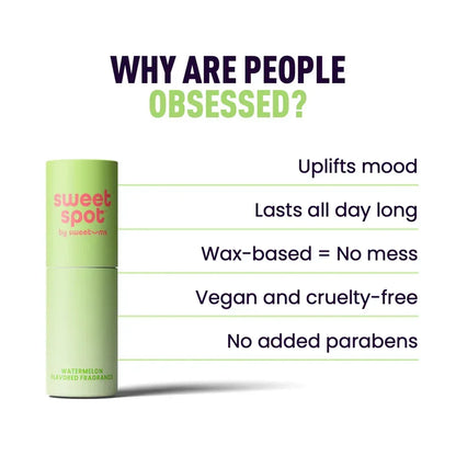 Sweet Spot Watermelon fragrance - Obsessed tagline with product packaging