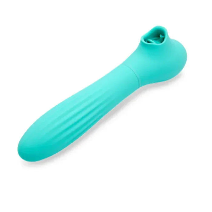 Close-up of Triple Action Daisy vibrator showing thrusting handle for g-spot 
