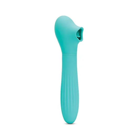 Close-up of Triple Action Daisy vibrator showing clitoral suction cup and control buttons