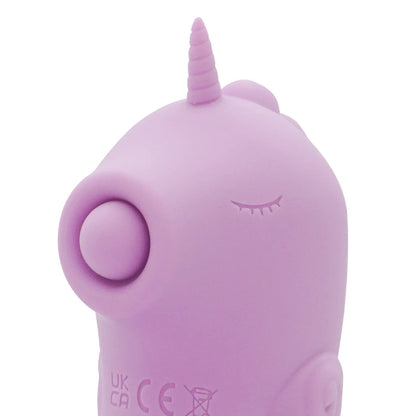 Unihorn C-Horse Marina Lilac Ladies Vibrator - close-up of massaging muzzle and tongue motion feature