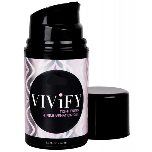 Bottle of Sensuva Vivify Vaginal Tightening & Rejuvenation Gel on a white background