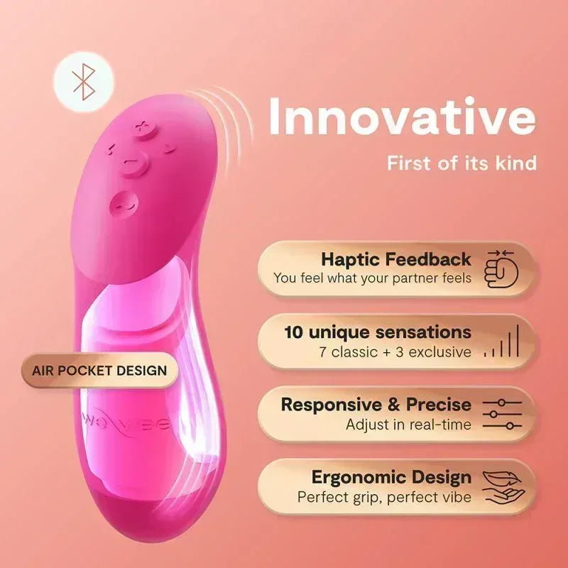 We-Vibe Chorus Pro Fusion Wave Technology features with haptic squeeze remote