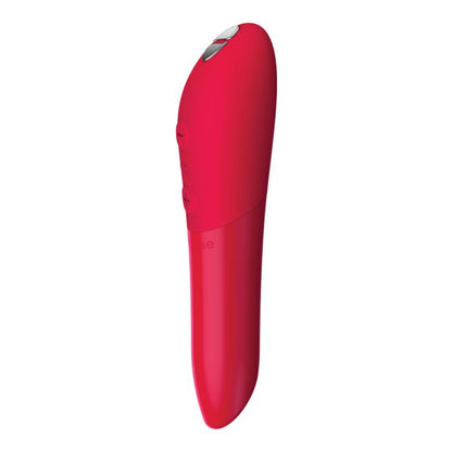 We-Vibe Tango X bullet vibrator in bold cherry red, with lipstick shape and ergonomic silicone grip.