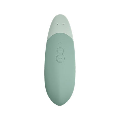 Close up of the Womanizer VIBE control buttons and magnetic USB charging port