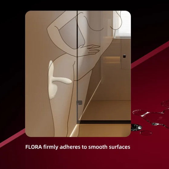 ZALO Flora Smart Vibrating Pad securely suctions to a smooth shower wall for hands-free waterproof pleasure