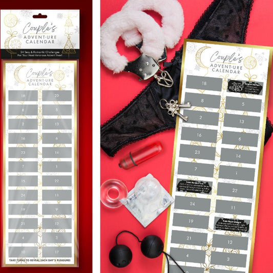 Advent calendar panel with playful and romantic challenge for couples