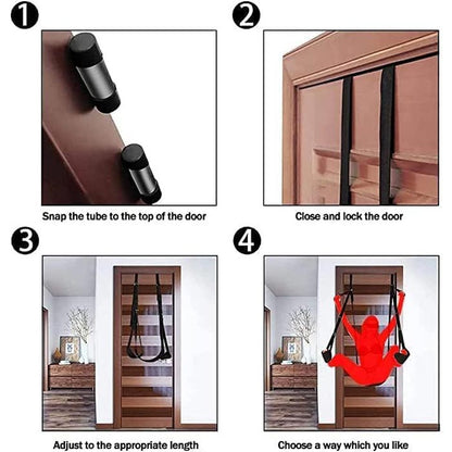 Door swing setup demonstration with easy installation in a home doorway