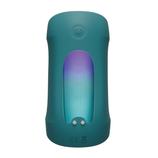 Lovense Gush 2 vibrating penis massager with adjustable bands in sage green