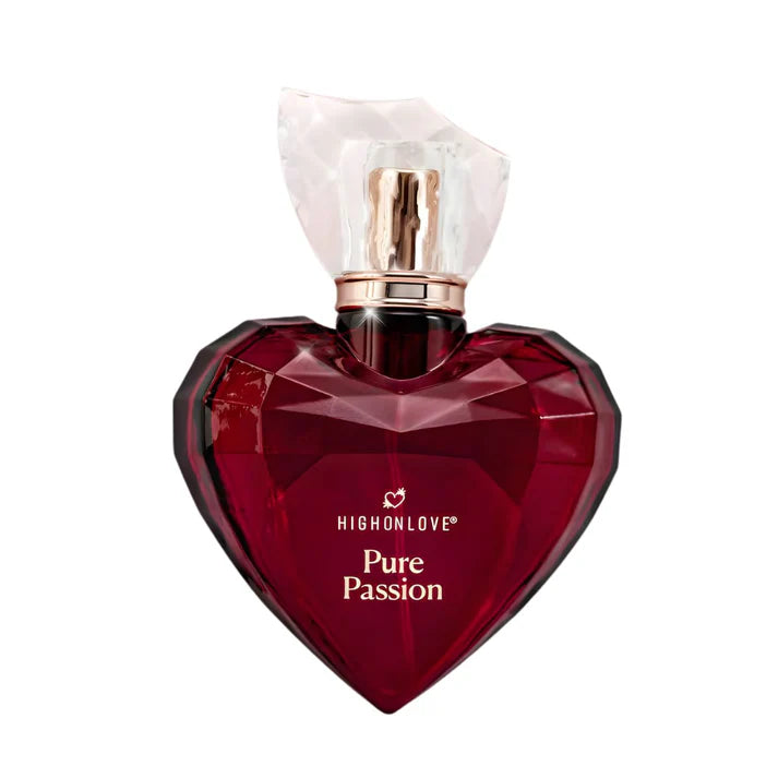 HighOnLove Pure Passion Eau de Parfum 80 mL luxury vegan perfume in crystal heart-shaped bottle