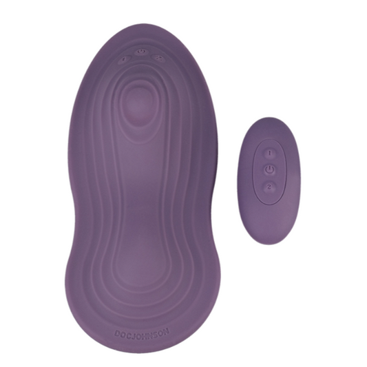 Wireless remote control for the iRide Pleasure Seat iThrob, enabling discreet mode changes during use.