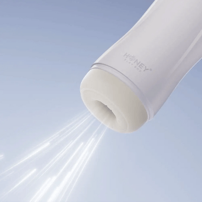 Dynamic close-up video demonstrating Kai 2's powerful suction activation, pulling textured sleeve with 5 intense levels for realistic oral sensation.