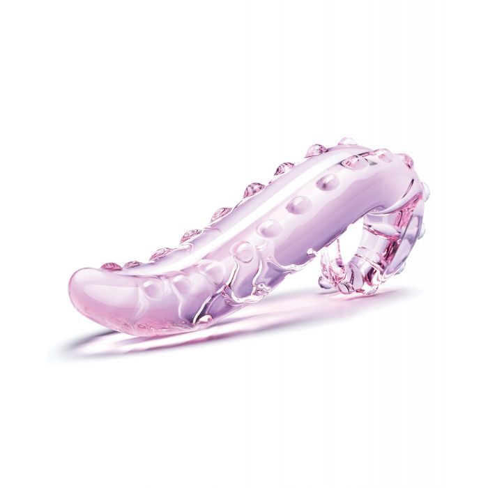 Side angle showing the curved handle and nubby details of the Lick-It Glass Wand