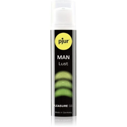 Front view of Pjur Man Lust Stimulating Pleasure Gel bottle, a water-based pleasure gel for men