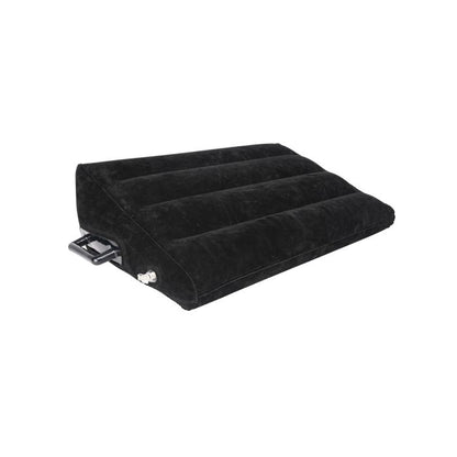 Inflatable positioner with velvet coating and sturdy handles for intimate support