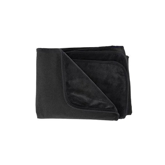 Soft and absorbent waterproof blanket with hook-and-loop backing