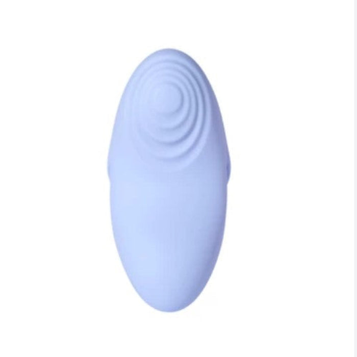 Front view of Echo 2's textured silicone sleeve, highlighting wavy ridges and soft pink material
